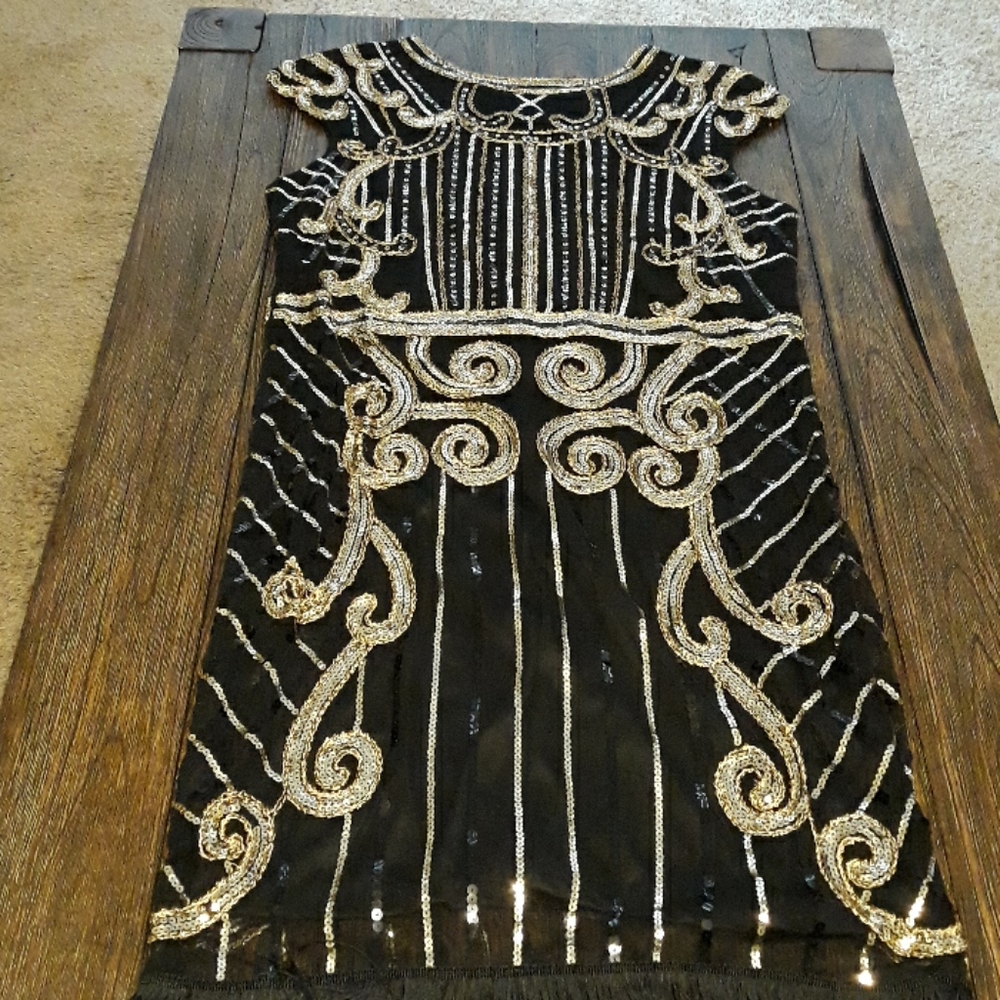 Roaring 20's flapper dress and accessories